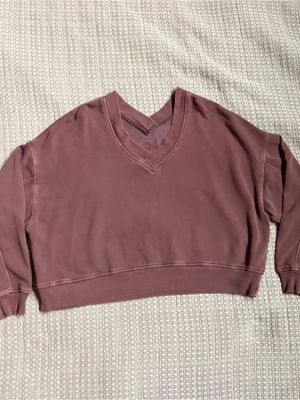Aerie V-Neck Cropped Sweatshirt
